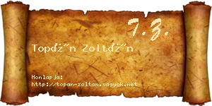 Topán Zoltán névjegykártya