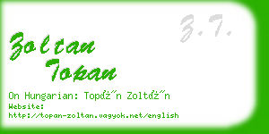 zoltan topan business card